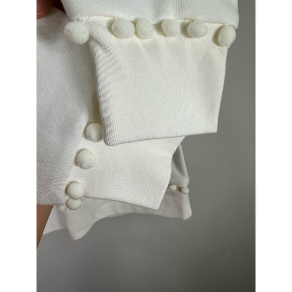 J. Crew NWT Women’s White Pom Pom Classic Crewneck Sweatshirt size XS - Picture 7 of 7